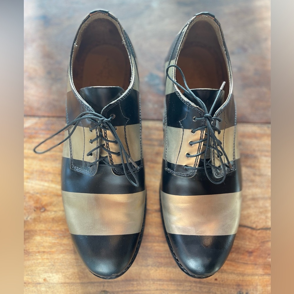 Men’s Mr. Scott Black and Gold Oxfords Classic Formal Shoes